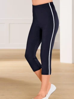 Caprileggings mit kontrastfarbigen Paspeln