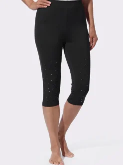Caprileggings mit Zierplättchen am Bein