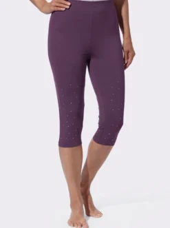 Caprileggings mit Zierplättchen am Bein