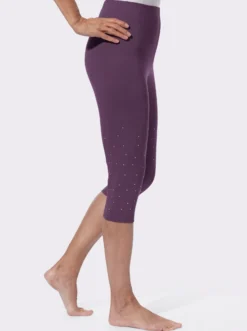 Caprileggings mit Zierplättchen am Bein