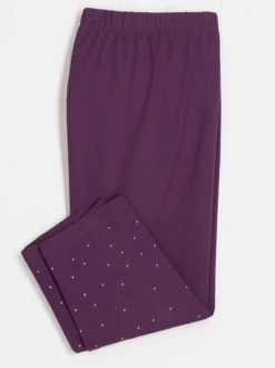 Caprileggings mit Zierplättchen am Bein