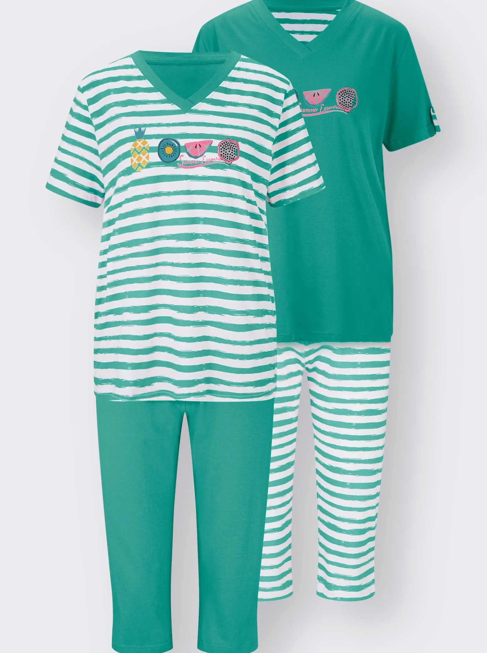 Capri-Schlafanzüge in Single-Jersey-Qualität