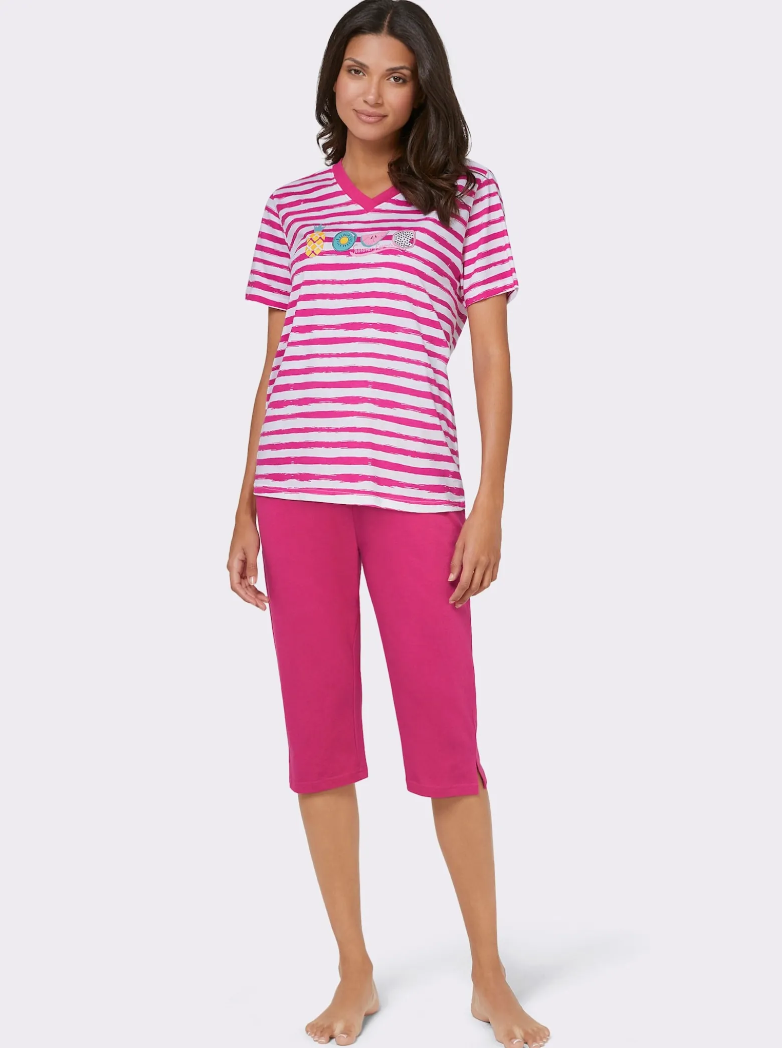 Capri-Schlafanzüge in Single-Jersey-Qualität