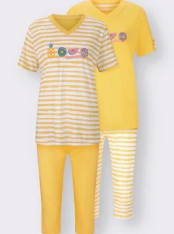 Capri-Schlafanzüge in Single-Jersey-Qualität