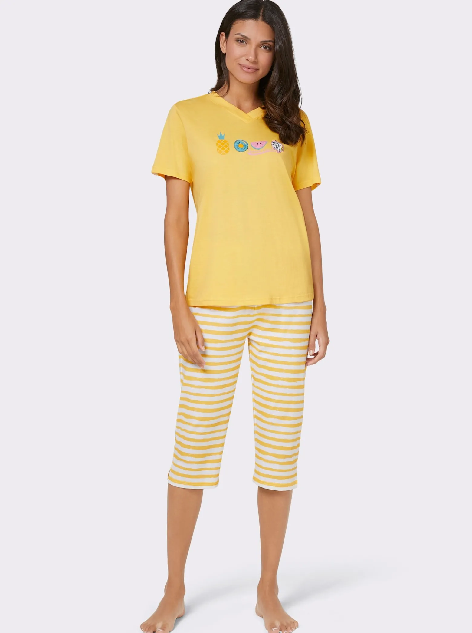 Capri-Schlafanzüge in Single-Jersey-Qualität