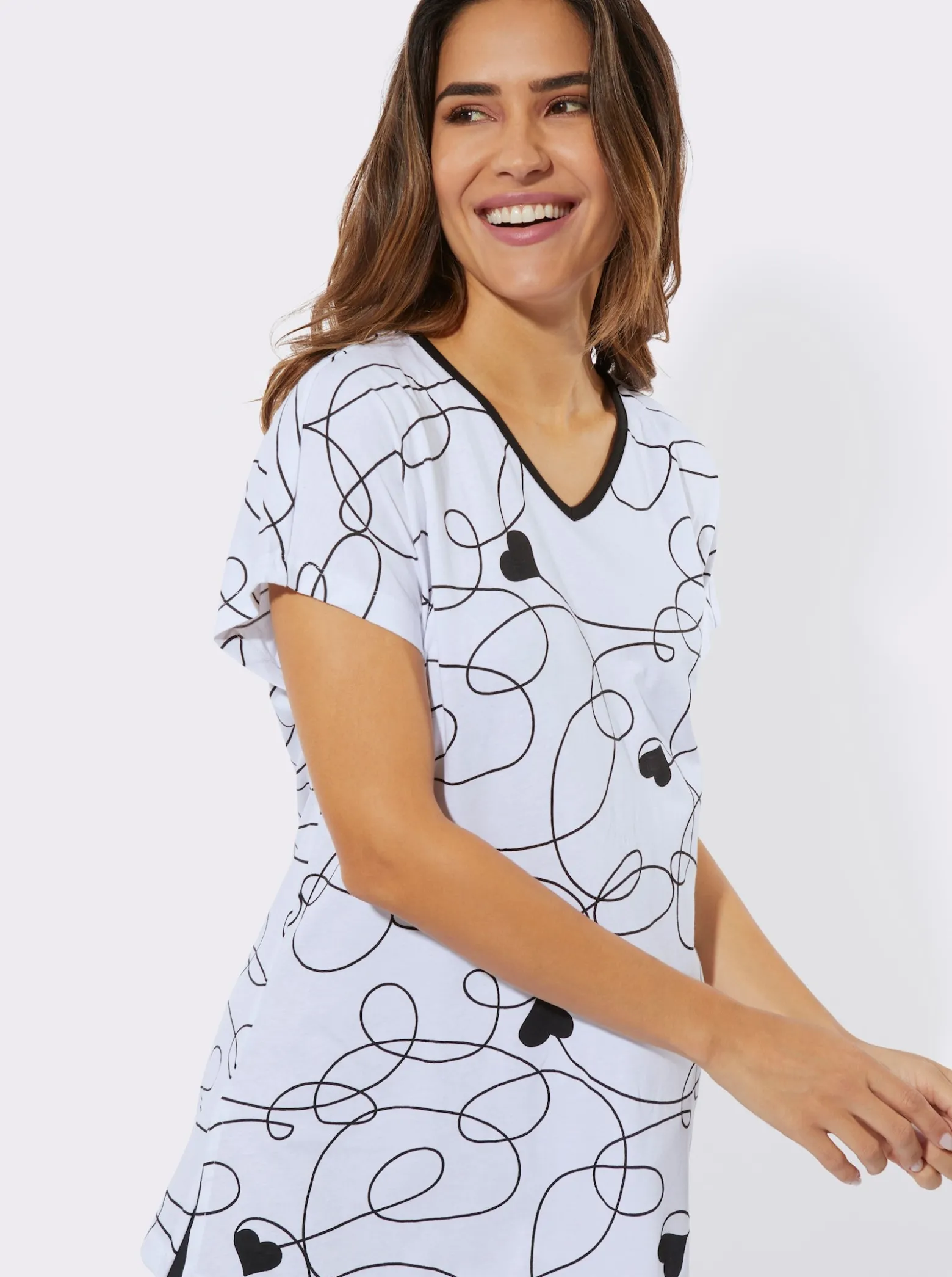Capri-Schlafanzug aus Longshirt und Leggings