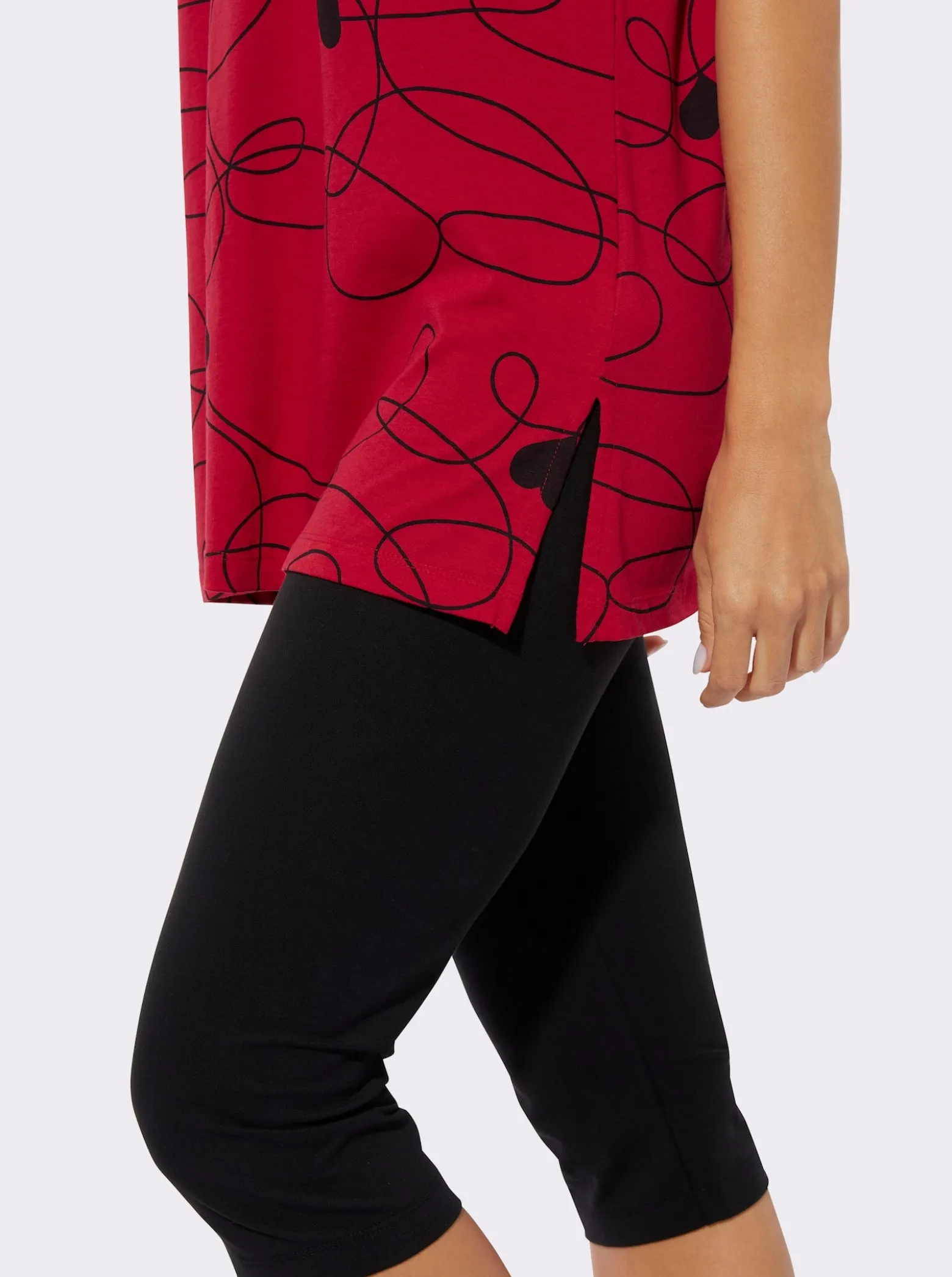 Capri-Schlafanzug aus Longshirt und Leggings