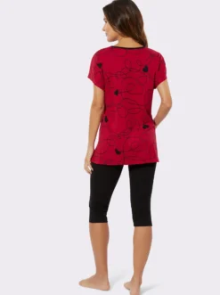 Capri-Schlafanzug aus Longshirt und Leggings
