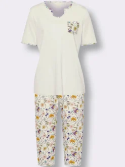 Capri-Schlafanzug aus Single-Jersey