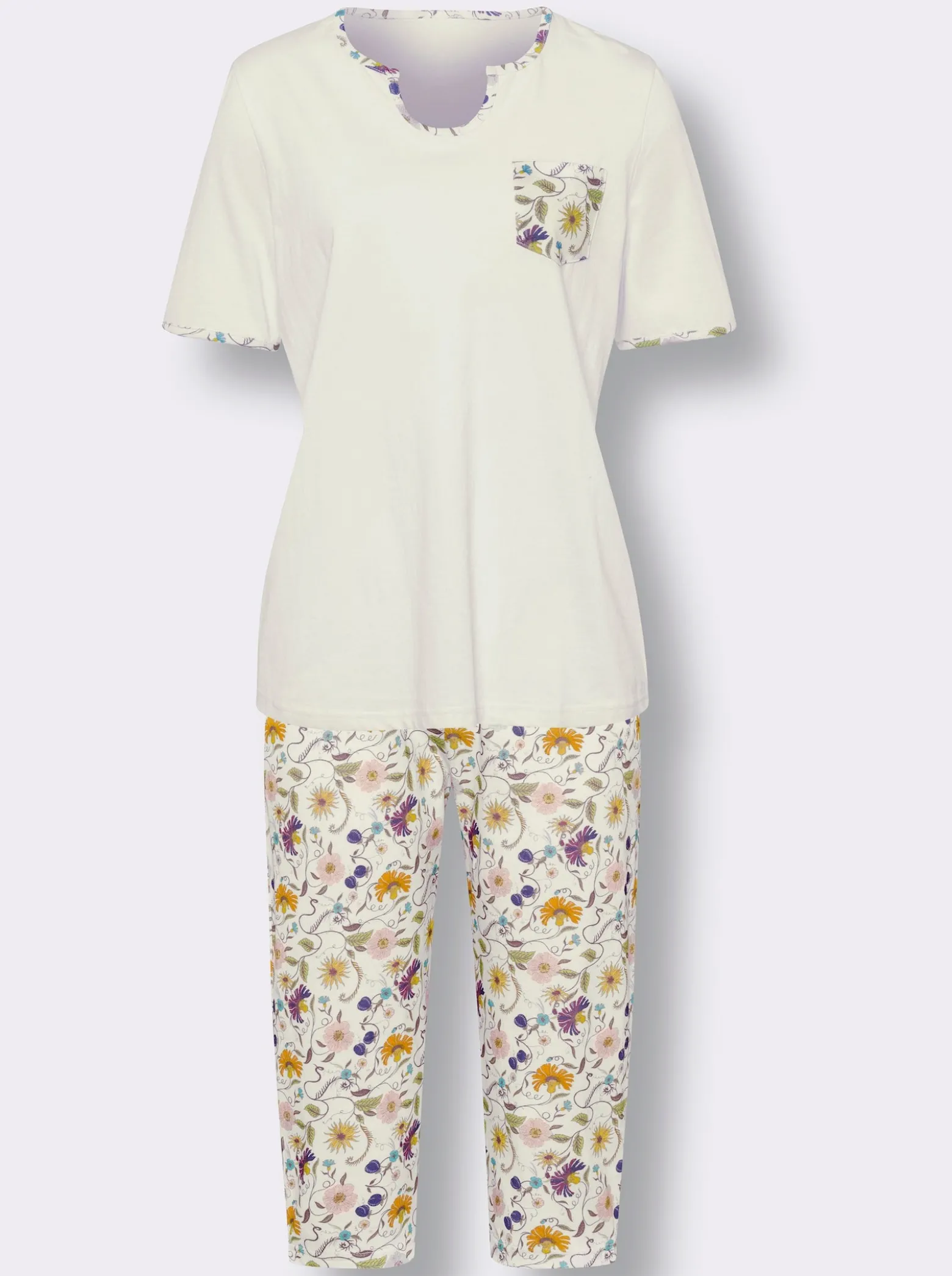 Capri-Schlafanzug aus Single-Jersey