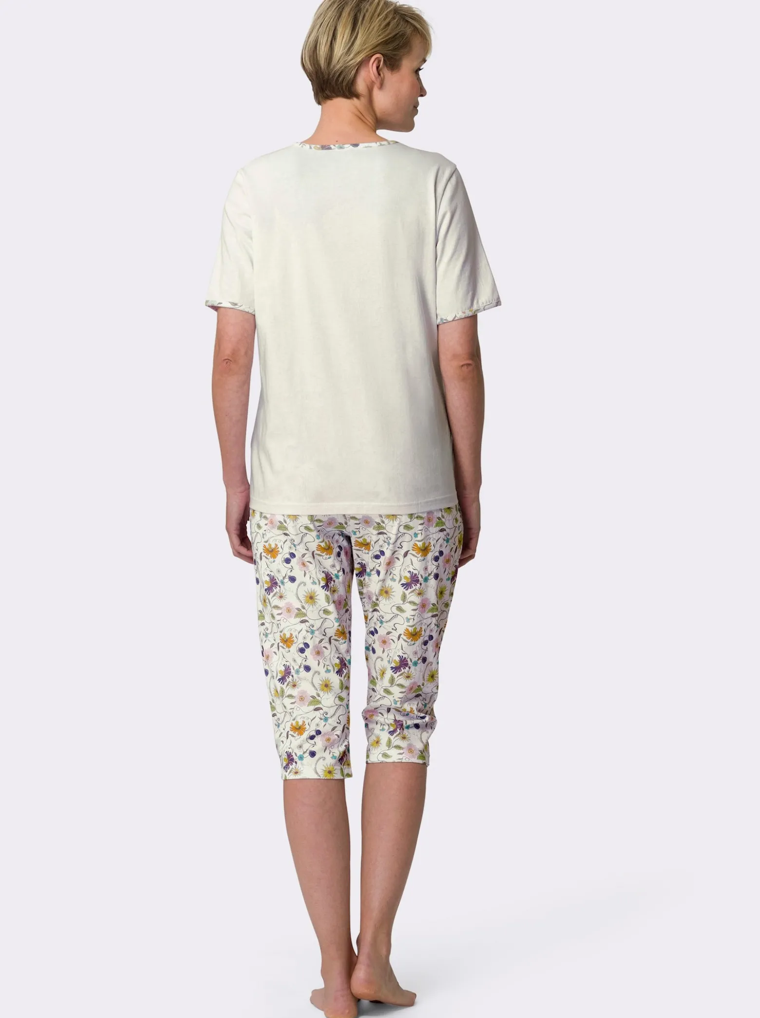 Capri-Schlafanzug aus Single-Jersey