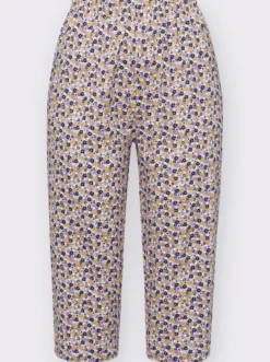Capri-Schlafanzug mit Blümchen-Muster