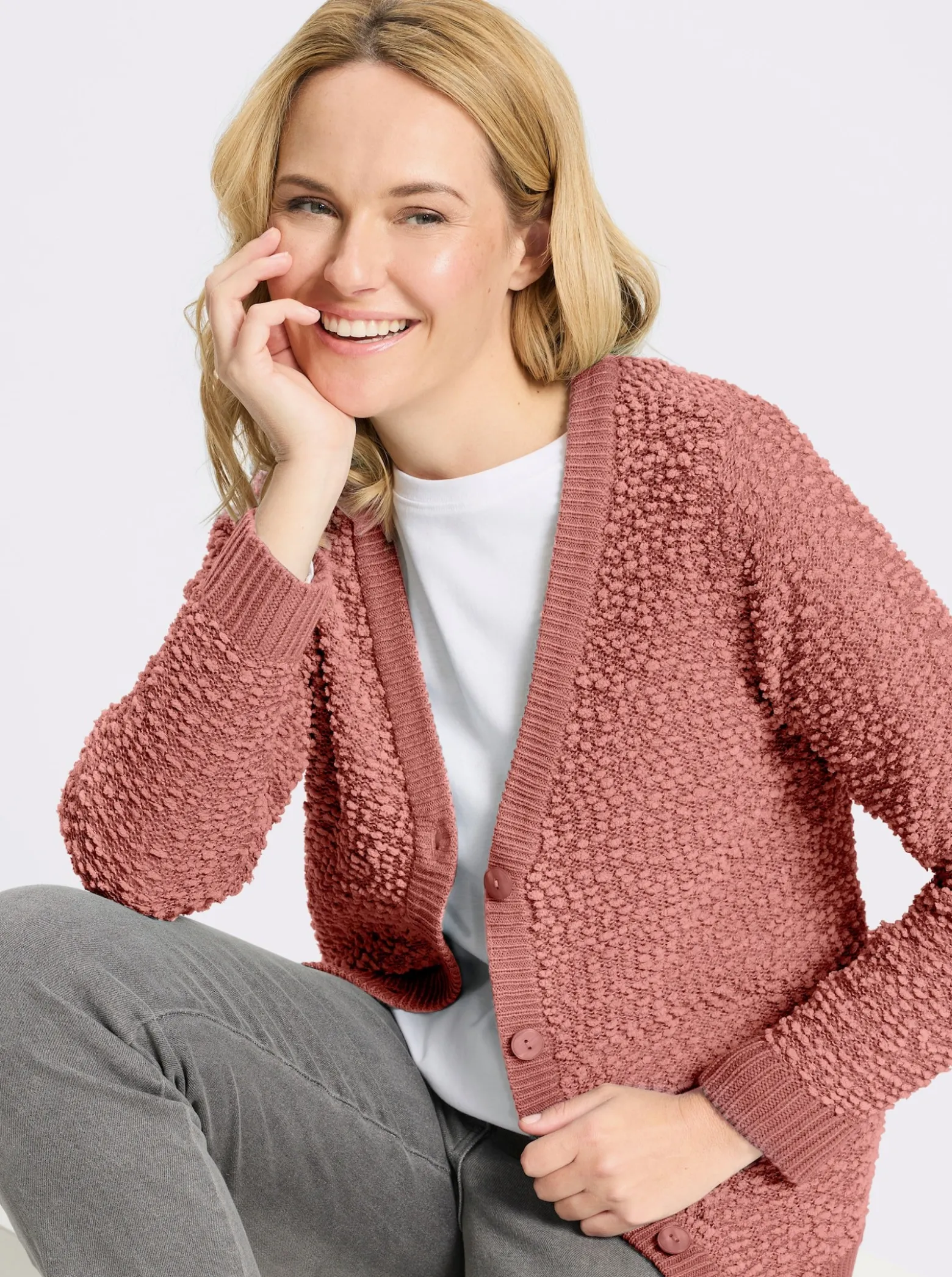 Cardigan aus Effektgarn