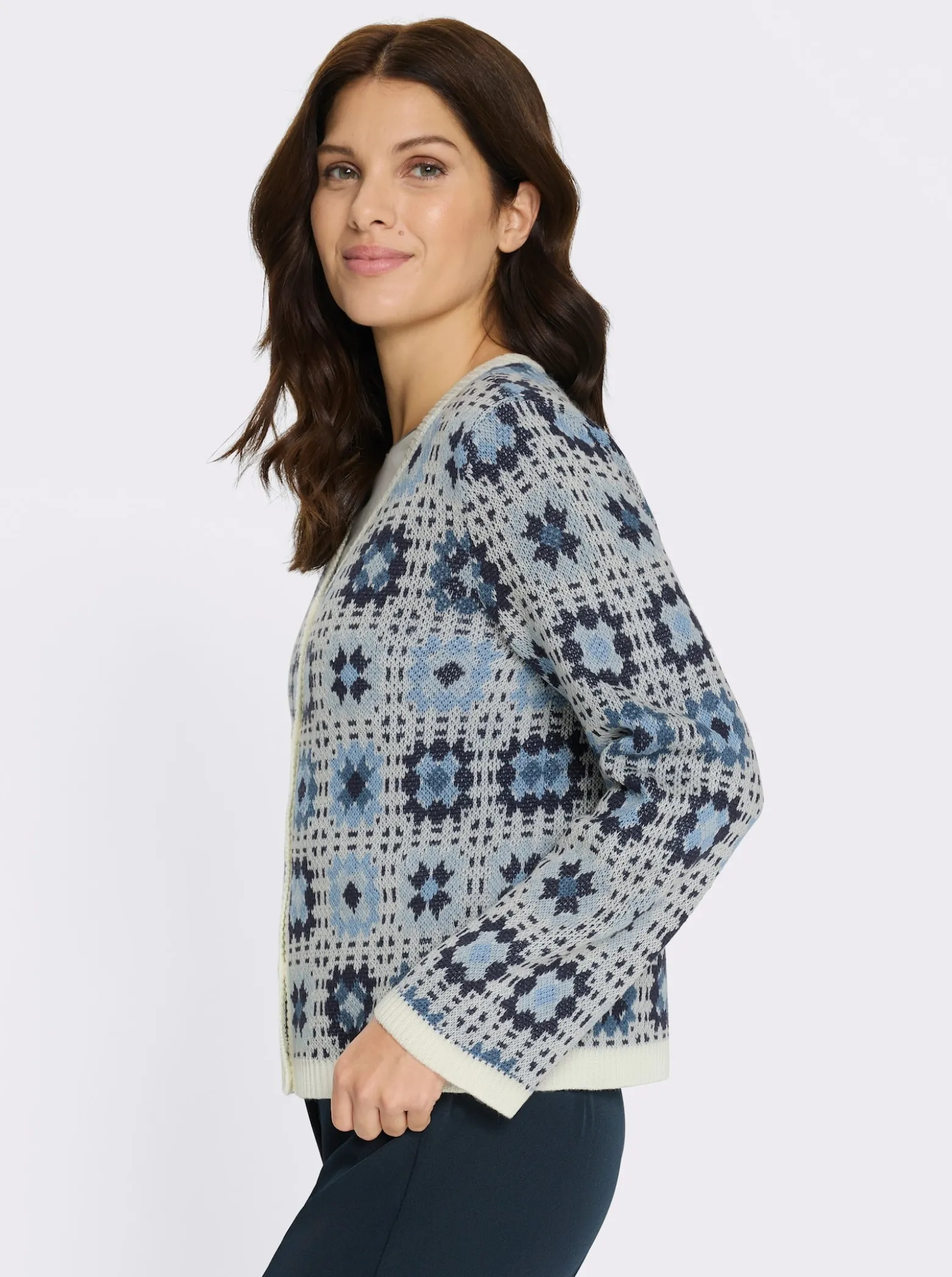 Cardigan im Patchwork-Muster