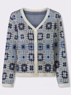 Cardigan im Patchwork-Muster