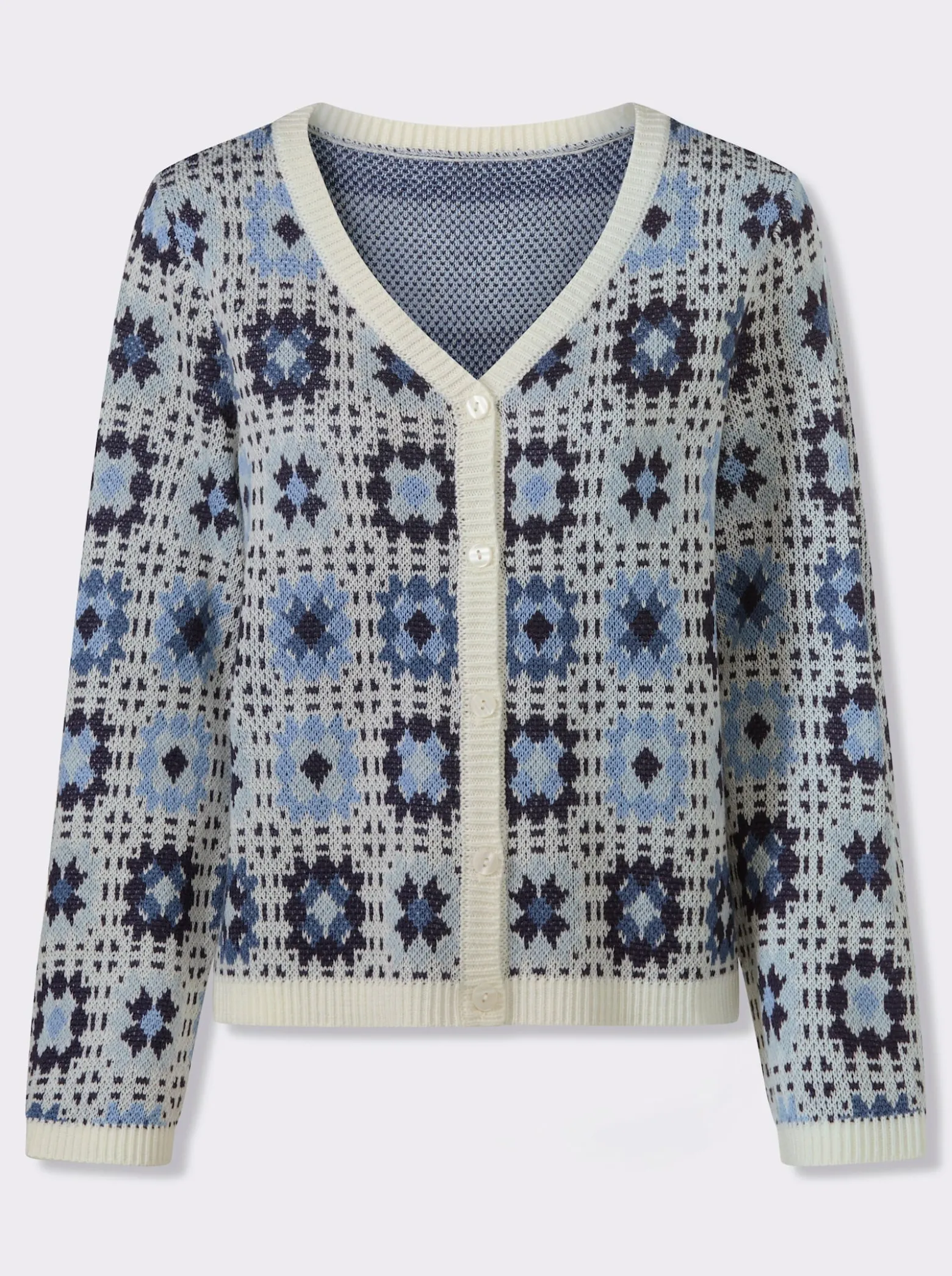 Cardigan im Patchwork-Muster