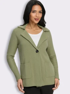 Cardigan in Jacquard-Strick-Qualität