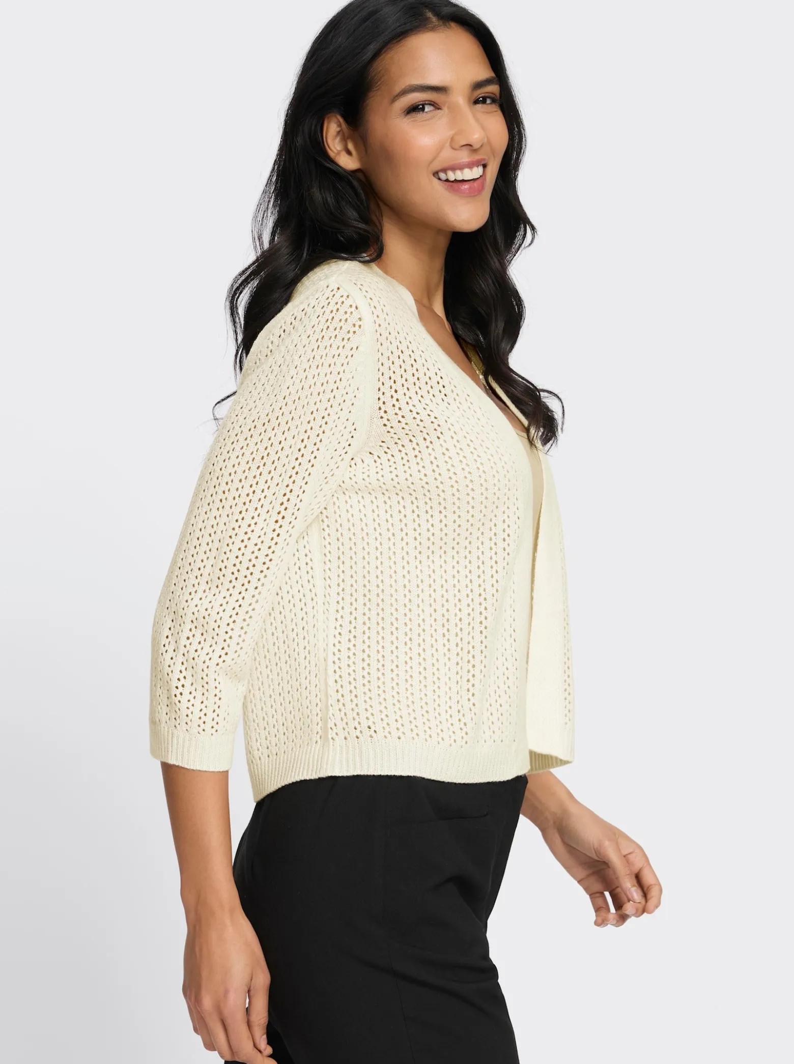 Cardigan mit Ajour-Muster