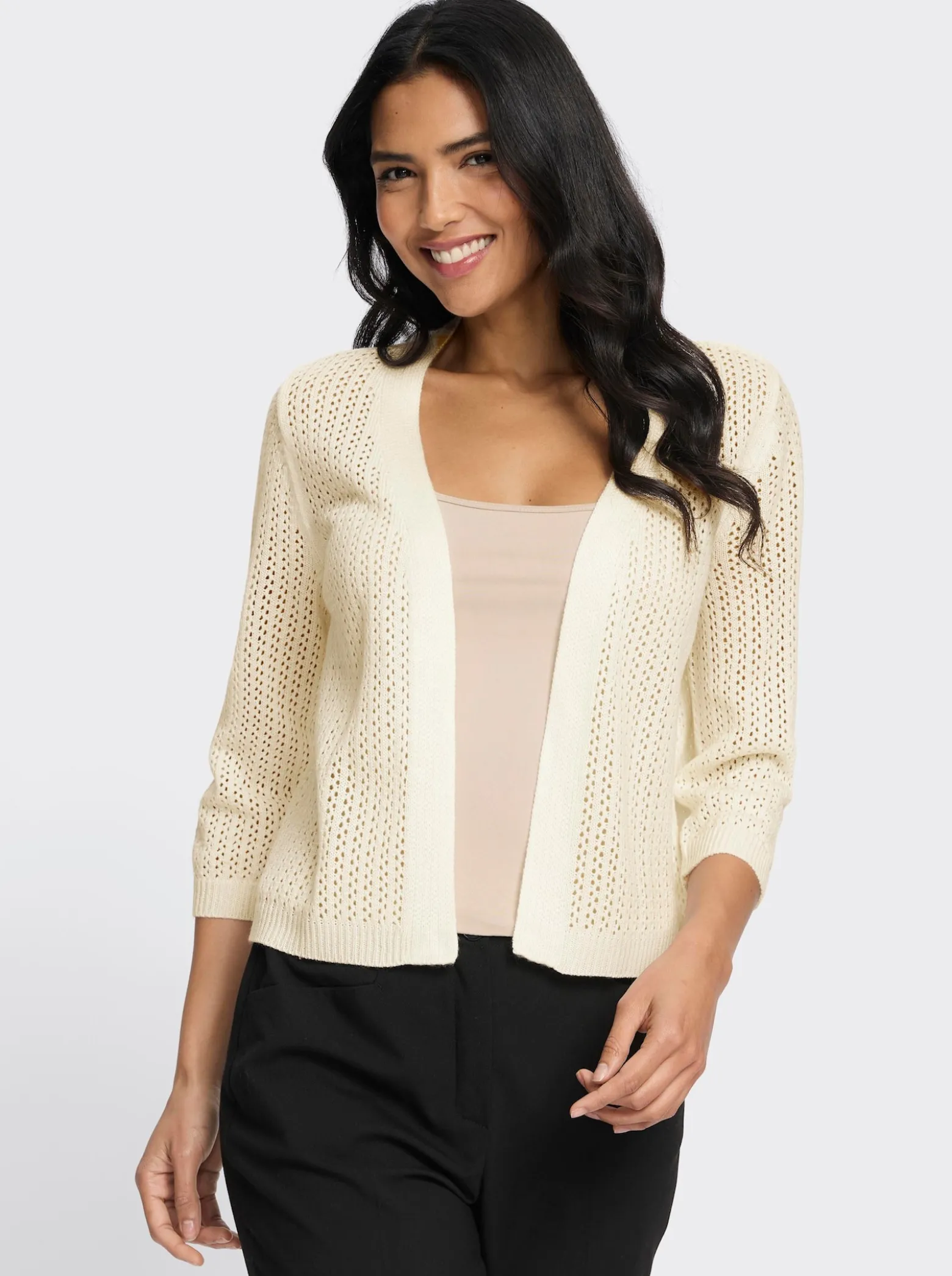 Cardigan mit Ajour-Muster