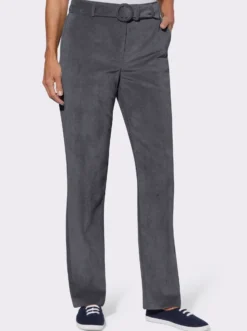 Cordhose mit Gürtel, 2 Taschen