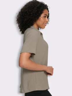 Crinklebluse mit kurzen Ärmeln