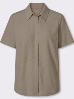 Crinklebluse mit kurzen Ärmeln