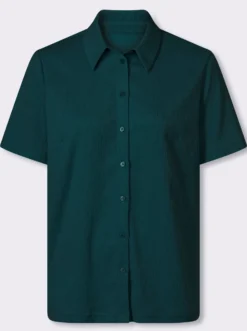 Crinklebluse mit kurzen Ärmeln