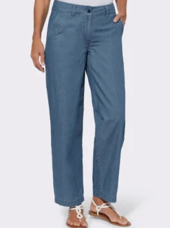Culotte in Jeans-Qualität, Baumwolle
