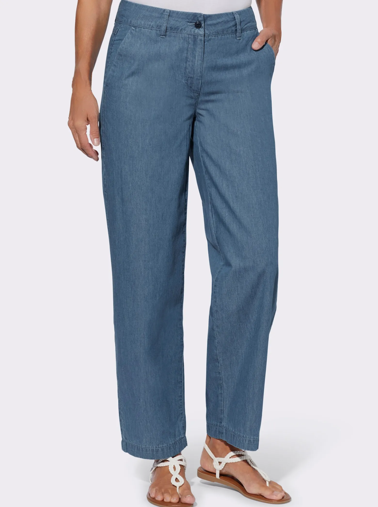 Culotte in Jeans-Qualität, Baumwolle