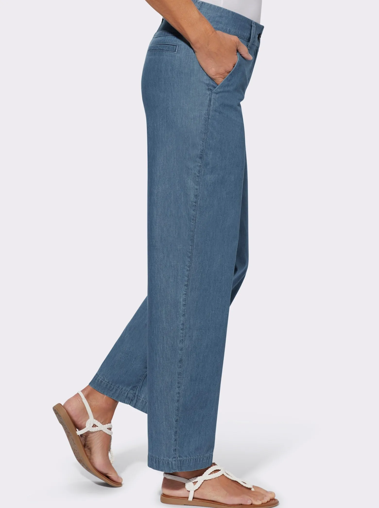 Culotte in Jeans-Qualität, Baumwolle