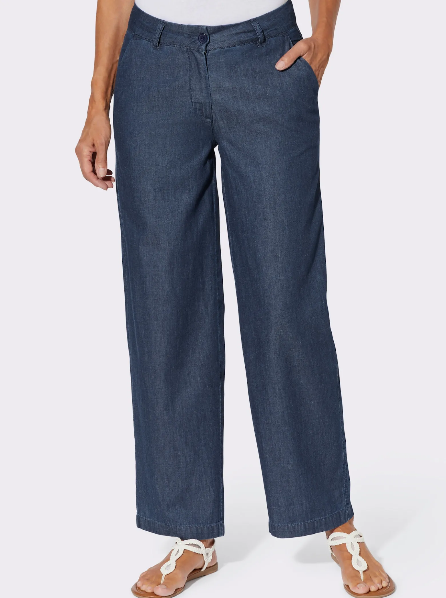 Culotte in Jeans-Qualität, Baumwolle