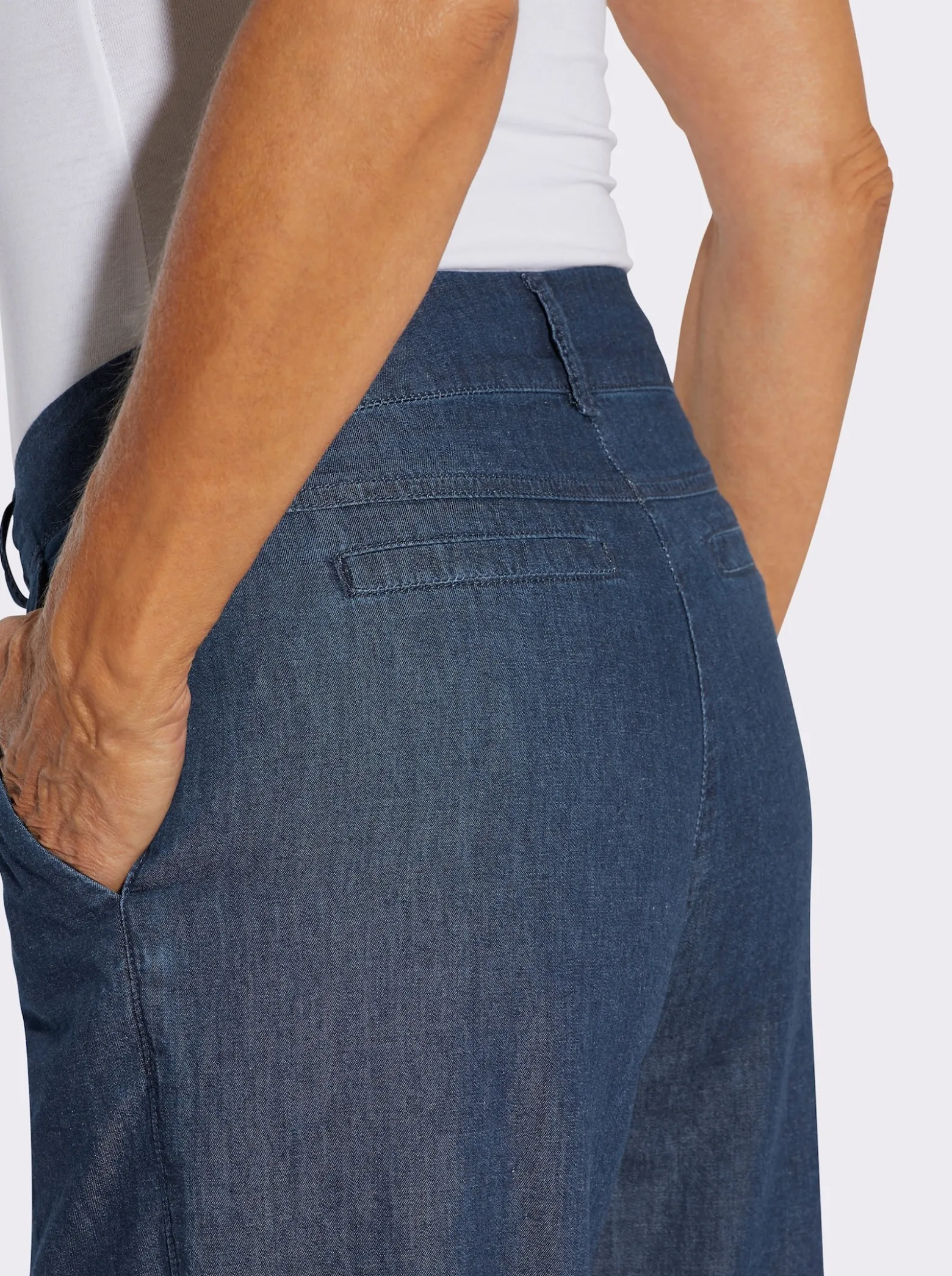 Culotte in Jeans-Qualität, Baumwolle