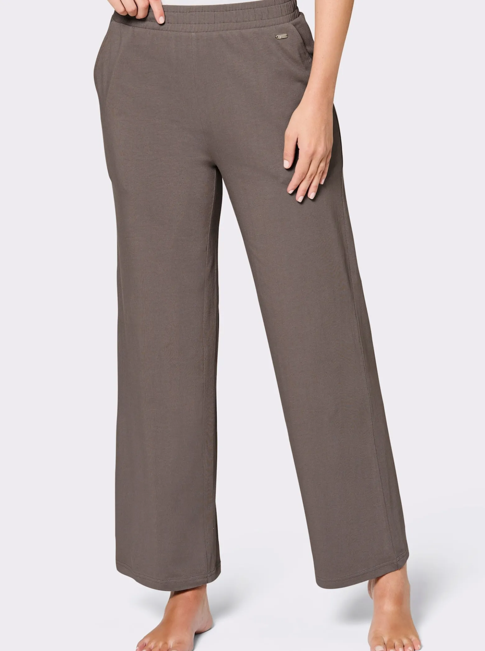 Dehnbund-Hose mit weitem Bein