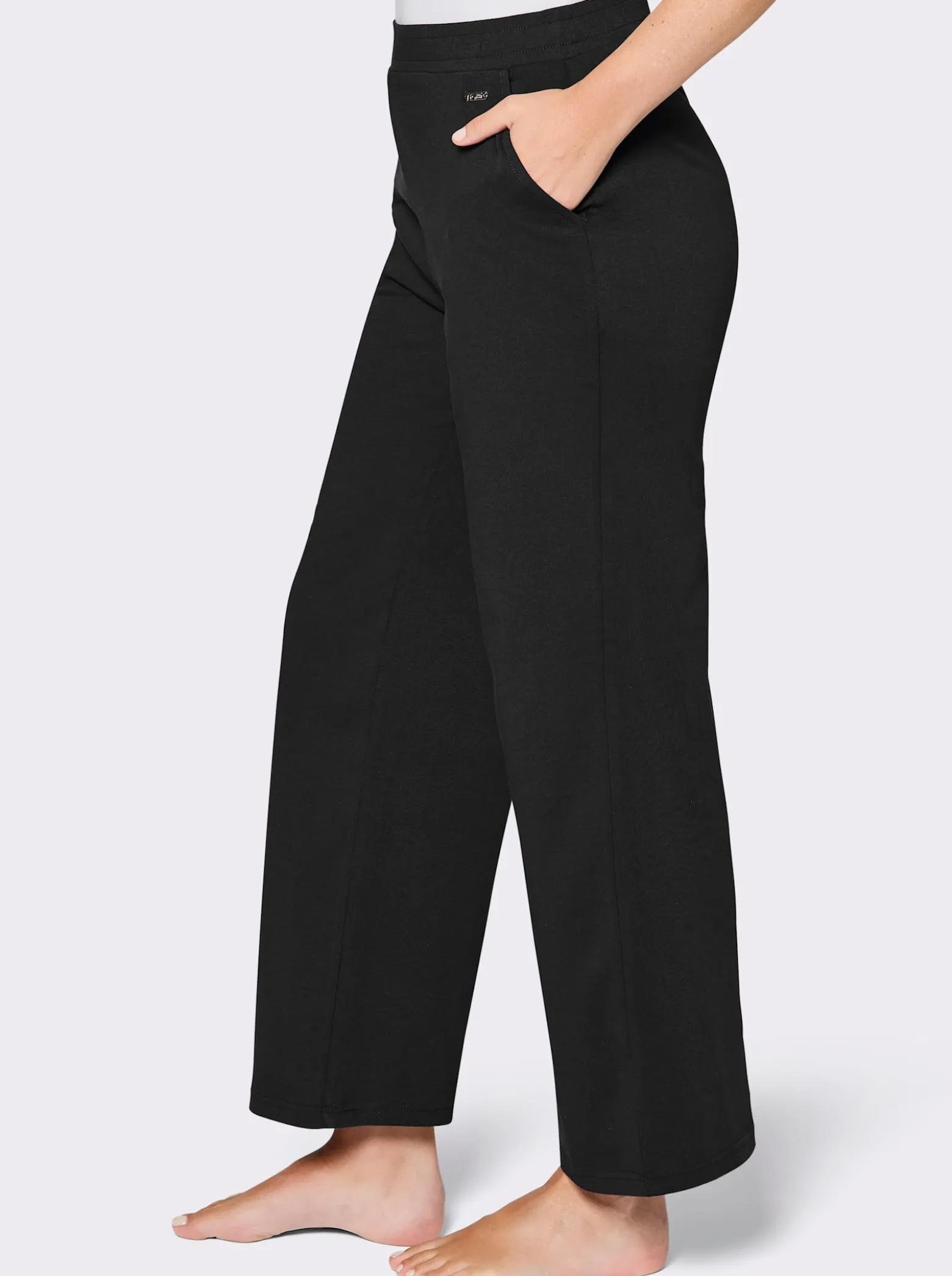 Dehnbund-Hose mit weitem Bein