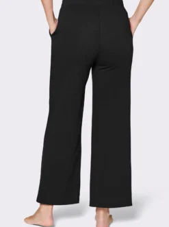 Dehnbund-Hose mit weitem Bein