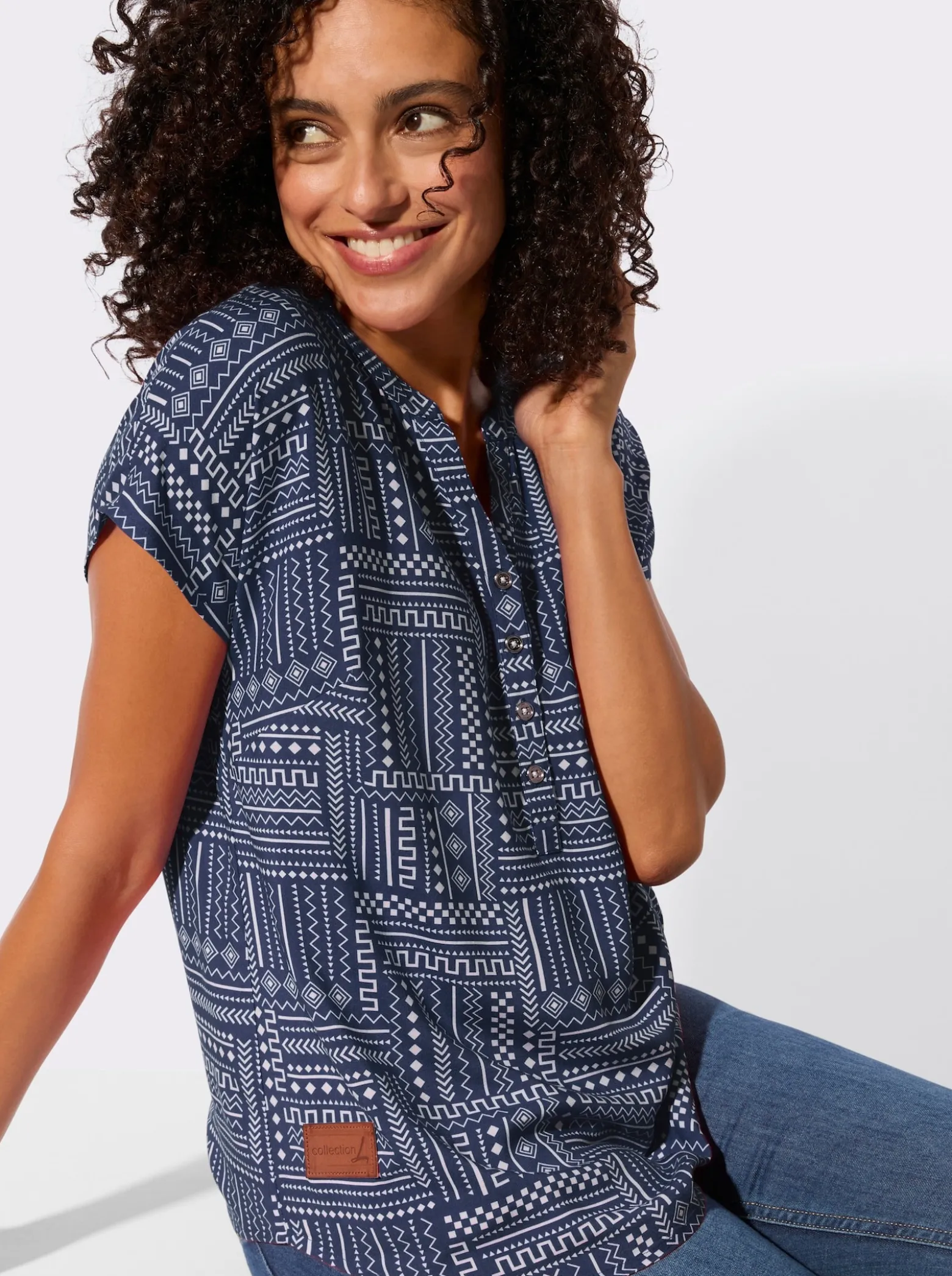 Druckbluse aus reiner Viskose