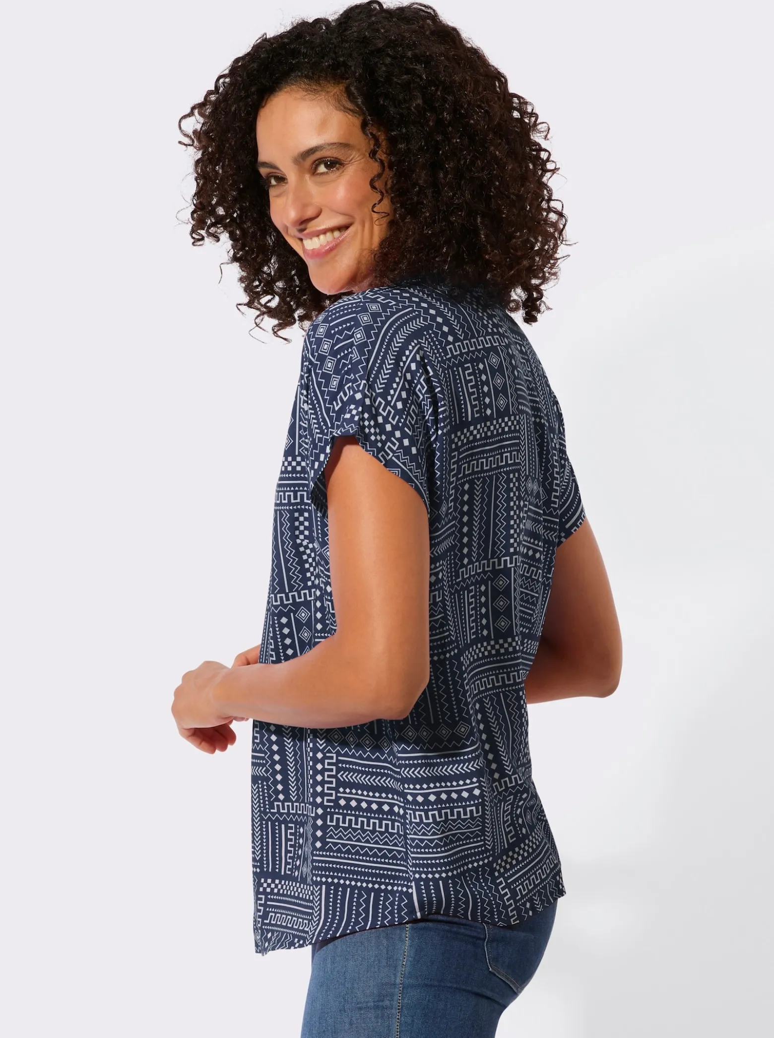 Druckbluse aus reiner Viskose