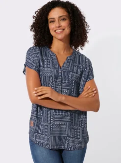 Druckbluse aus reiner Viskose