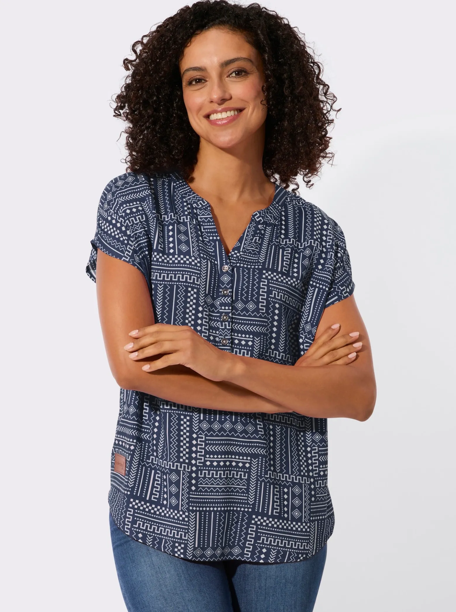 Druckbluse aus reiner Viskose