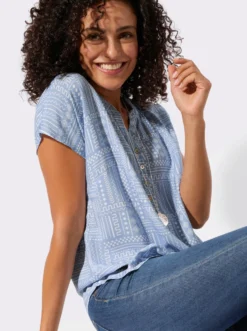 Druckbluse aus reiner Viskose