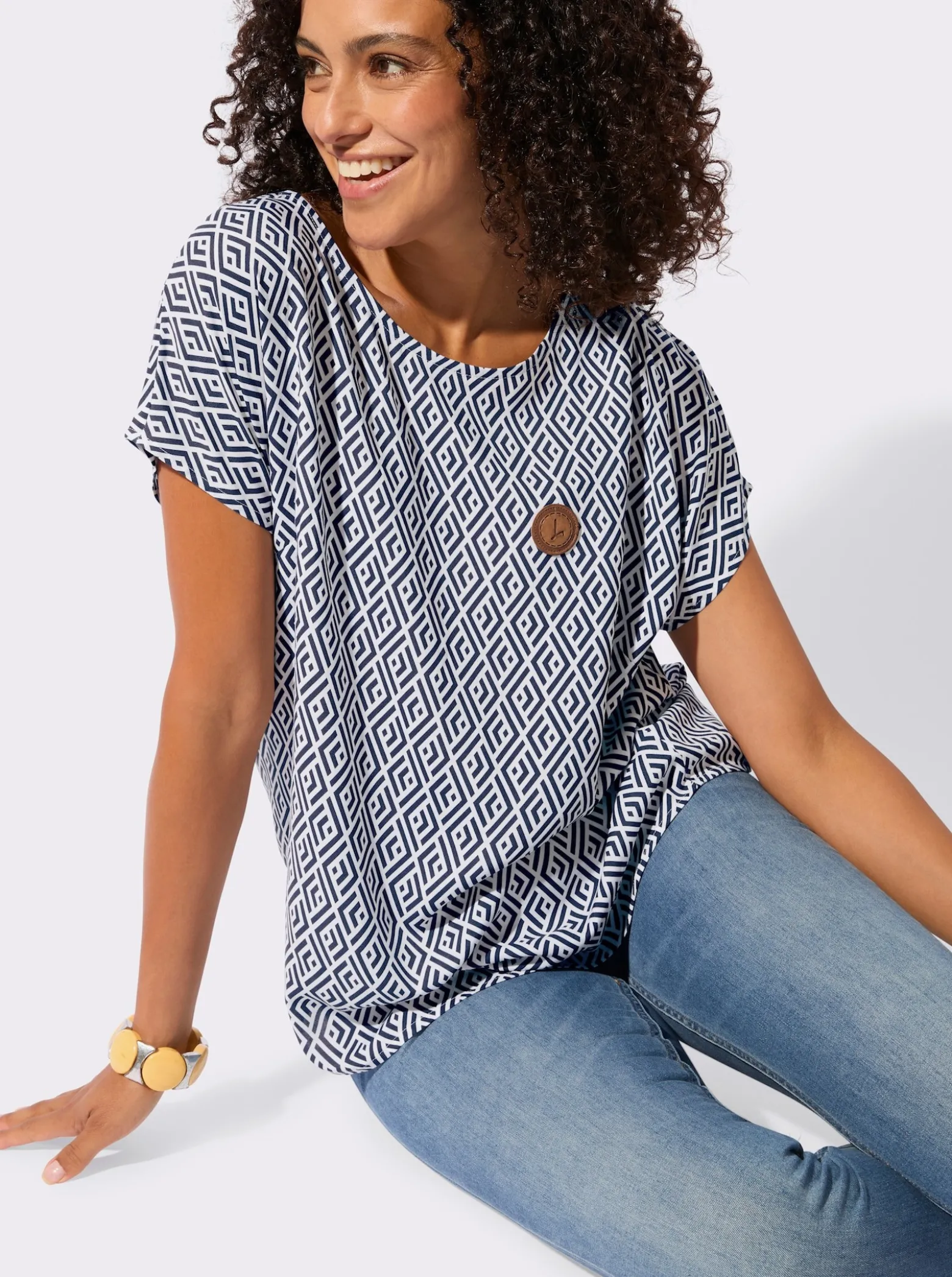 Druckbluse aus reiner Viskose