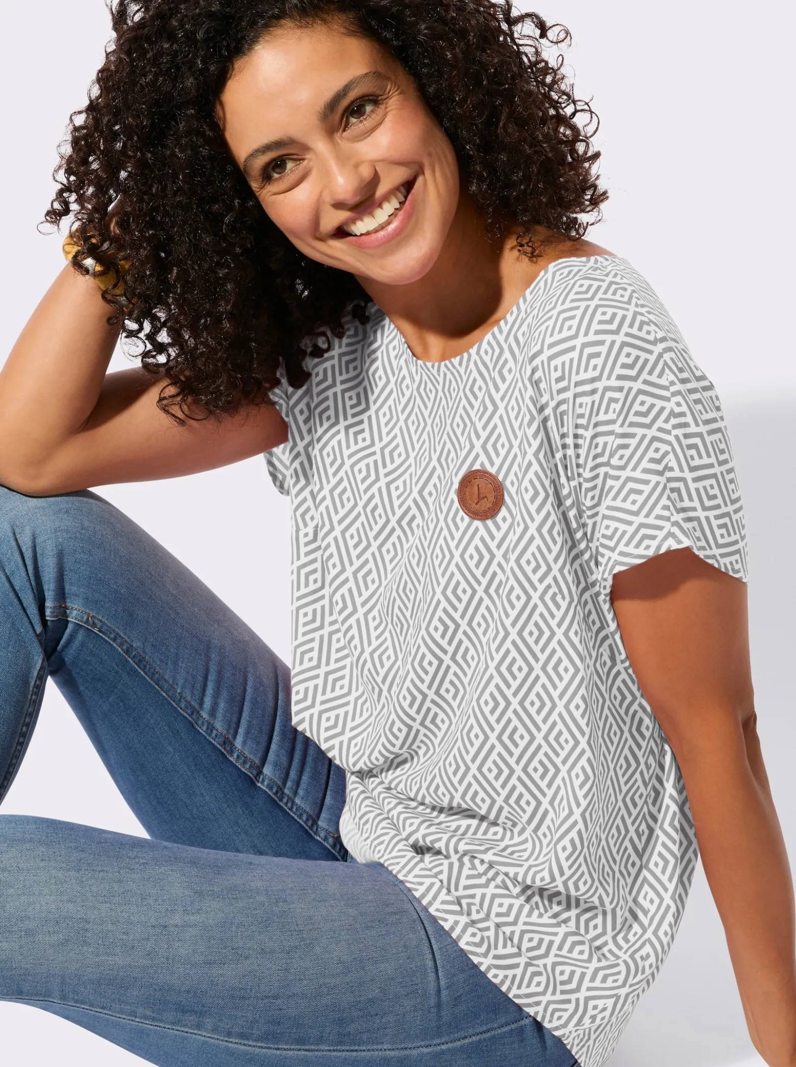 Druckbluse aus reiner Viskose