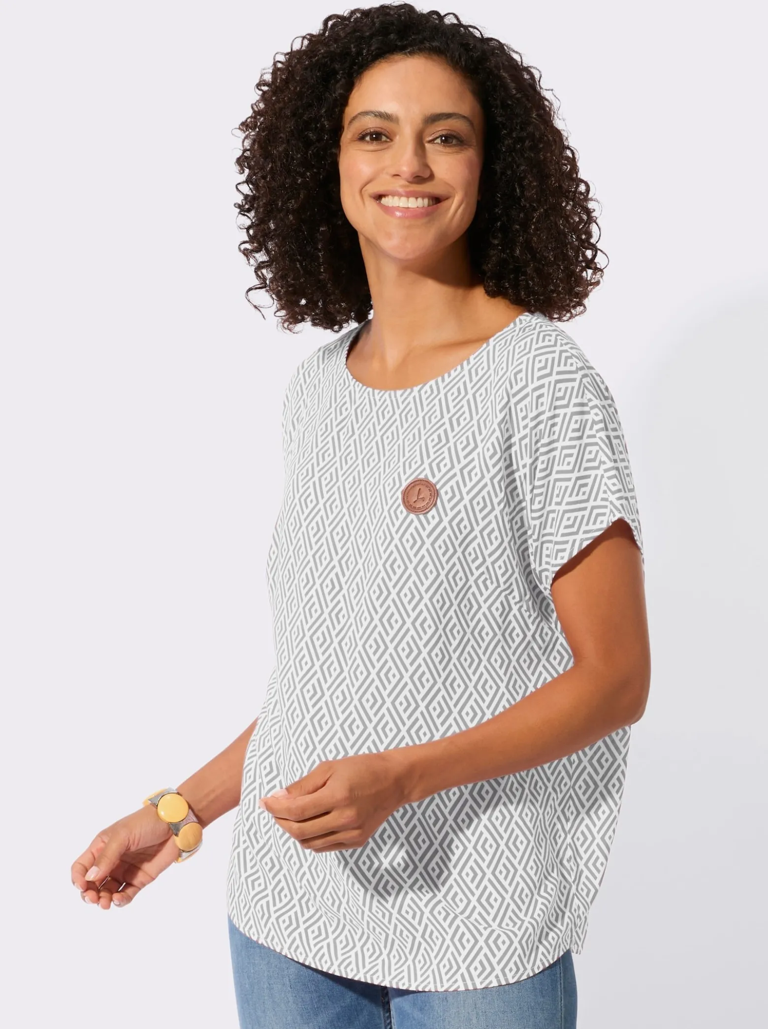 Druckbluse aus reiner Viskose