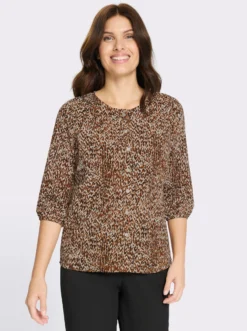 Druckbluse in Crinkle-Qualität