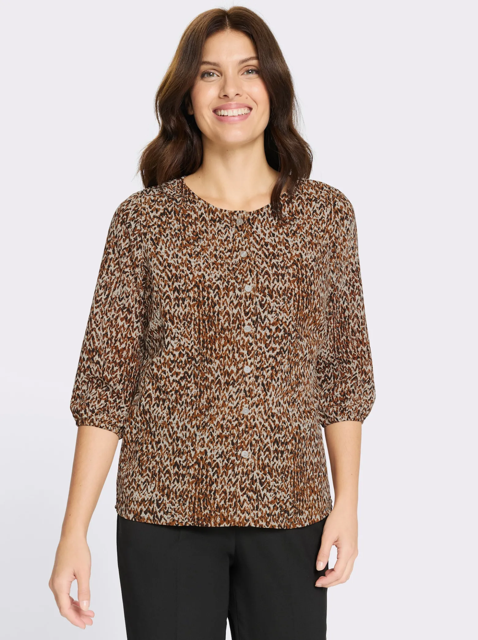 Druckbluse in Crinkle-Qualität