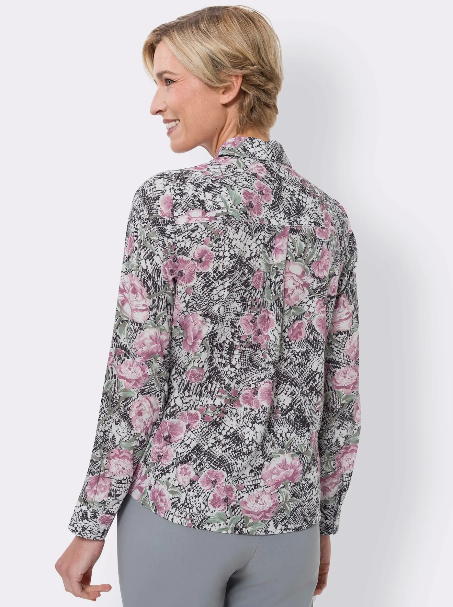 Druckbluse in Crêpe-Qualität
