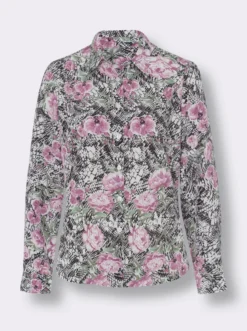 Druckbluse in Crêpe-Qualität