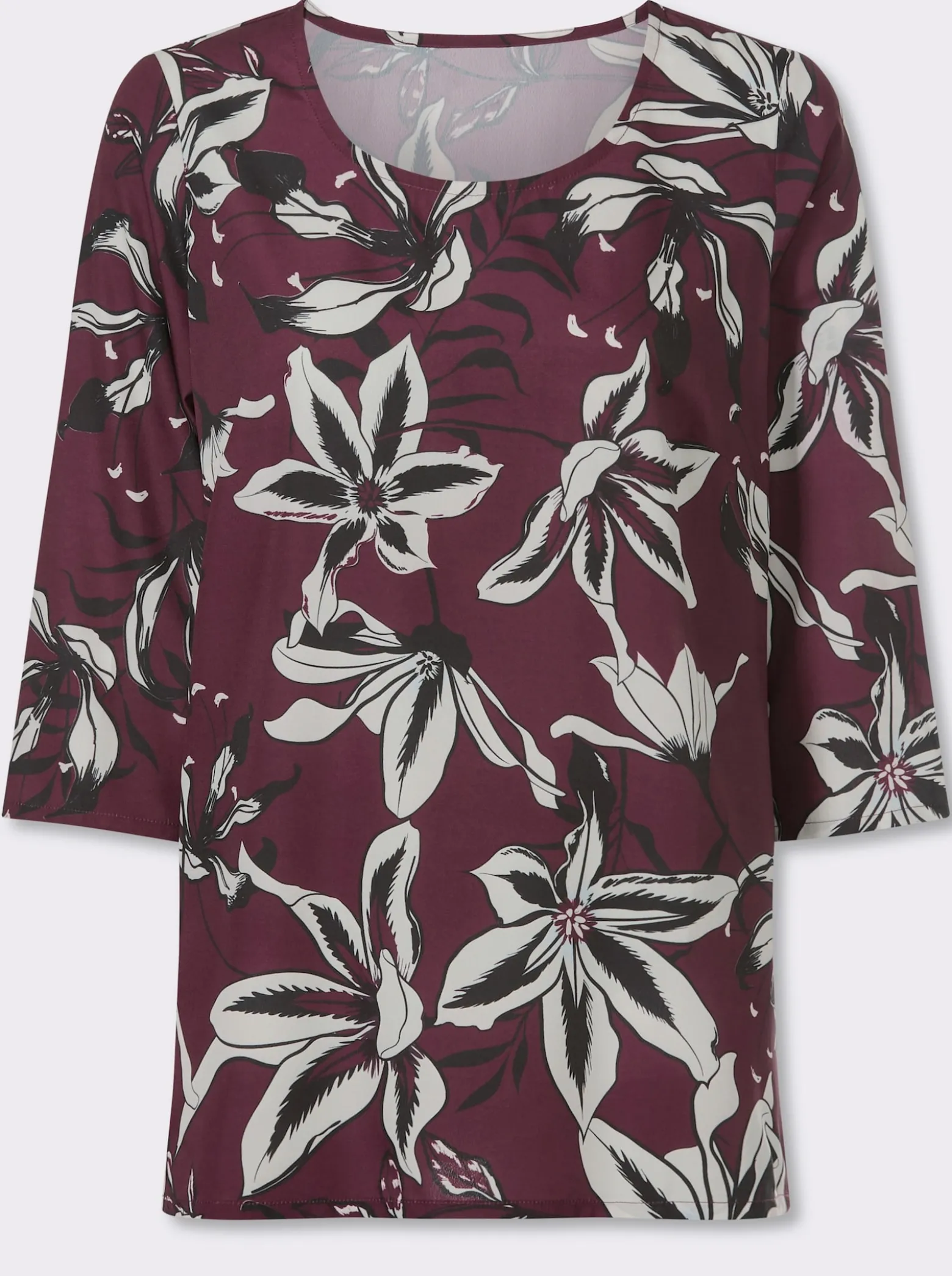 Druckbluse in floralem Dessin