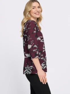 Druckbluse in floralem Dessin