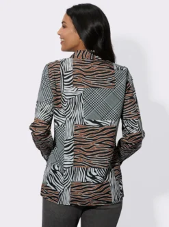 Druckbluse in Patchwork-Optik